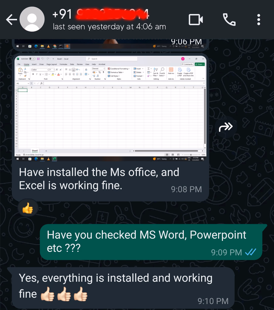 Chat review from Abhisekh Manna